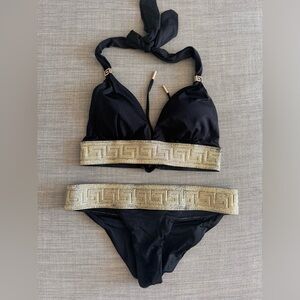 Elegant Black and Gold Women's Bikini